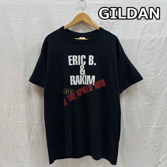 ギルダン GILDAN Tシャツ 半袖 Eric B.＆RAKIM 88年 アポロ ライブ クルーネック ヒップホップ Tシャツ L 黒 / ブラック / black メンズ USED 古着 中古 50161800