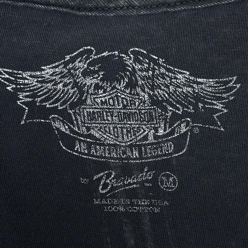 ハーレーダビッドソン Harley-Davidson Tシャツ 半袖 USA製 ユーズド加工 ロゴ プリント クルーネック 半袖 Tシャツ M メンズ USED 古着 中古 50161802