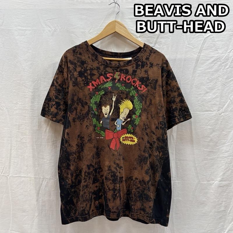 古着 USED Tシャツ 半袖 BEAVIS AND BUTT-HEAD クリスマスロック タイダイ柄 クルーネック バンド Tシャツ バンT L メンズ USED 古着 中古 50161803