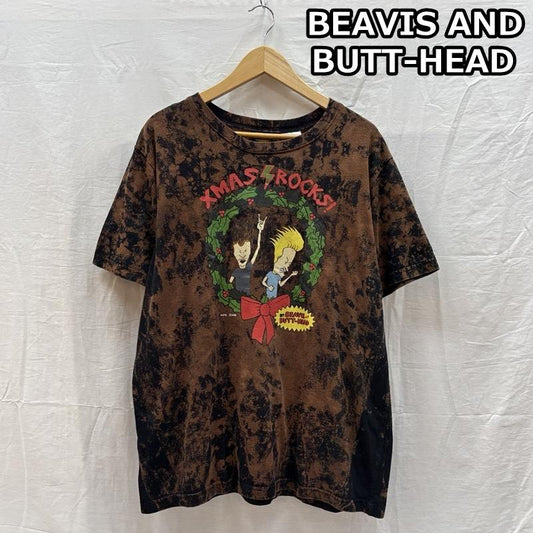 古着 USED Tシャツ 半袖 BEAVIS AND BUTT-HEAD クリスマスロック タイダイ柄 クルーネック バンド Tシャツ バンT L メンズ USED 古着 中古 50161803