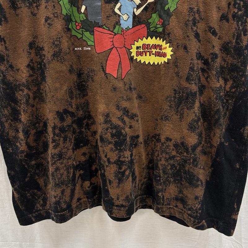 古着 USED Tシャツ 半袖 BEAVIS AND BUTT-HEAD クリスマスロック タイダイ柄 クルーネック バンド Tシャツ バンT L メンズ USED 古着 中古 50161803