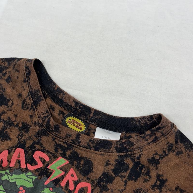 古着 USED Tシャツ 半袖 BEAVIS AND BUTT-HEAD クリスマスロック タイダイ柄 クルーネック バンド Tシャツ バンT L メンズ USED 古着 中古 50161803