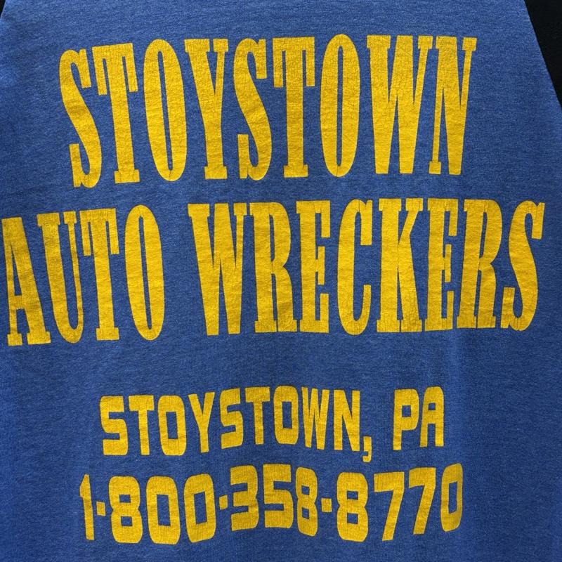 ヴィンテージ VINTAGE Tシャツ 七分袖 90年代 STOYSTOWN AUTO WRECKERS プリント ラグラン 七分袖 Tシャツ 90s M メンズ USED 古着 中古 50161810