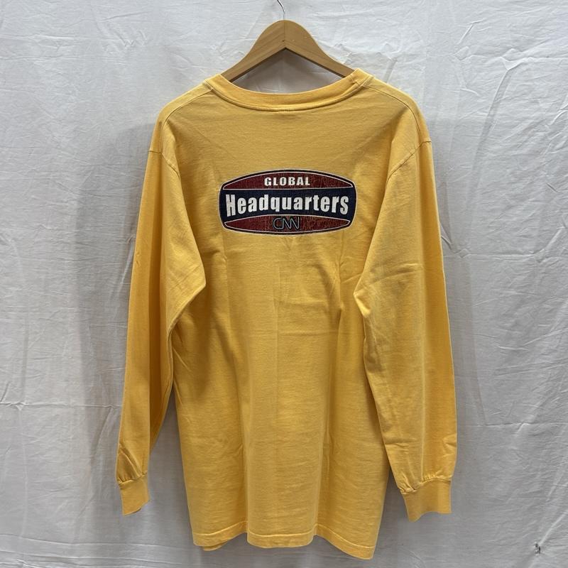 古着 USED Tシャツ 長袖 GLOBAL HEADQUARTERS CNN ロゴ USA製 クルーネック 長袖 Tシャツ ロンT M メンズ USED 古着 中古 50161813