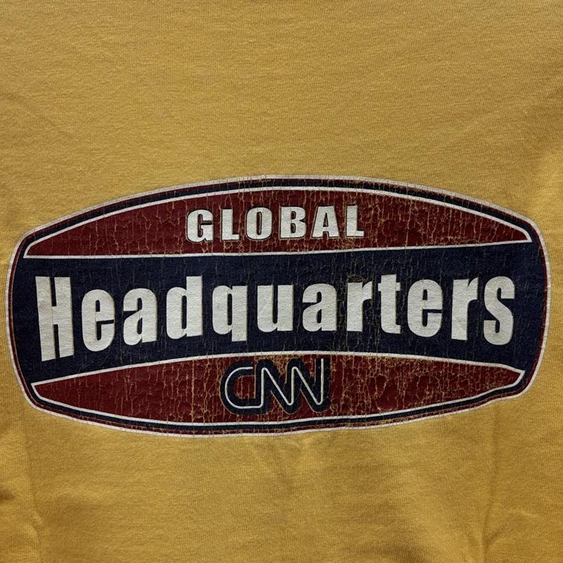 古着 USED Tシャツ 長袖 GLOBAL HEADQUARTERS CNN ロゴ USA製 クルーネック 長袖 Tシャツ ロンT M メンズ USED 古着 中古 50161813