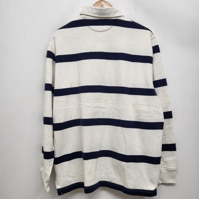 ポロラルフローレン POLO RALPH LAUREN カットソー 長袖 ラガーシャツ ホワイト×ネイビー RN41381CA56658 L メンズ USED 古着 中古 50161815
