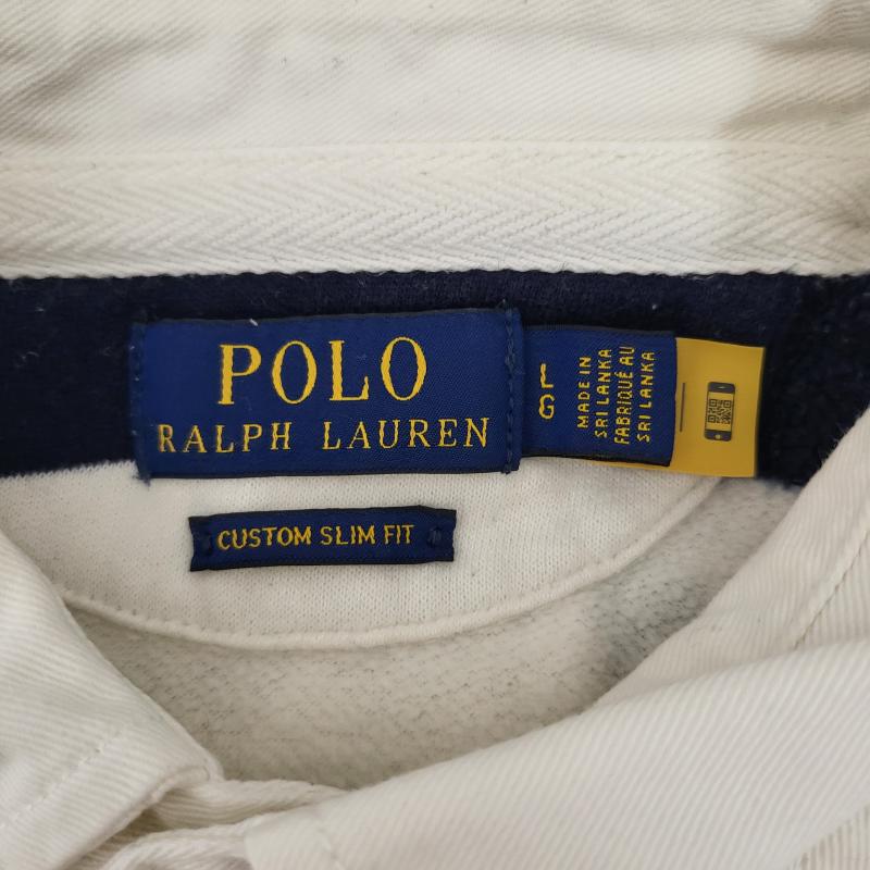 ポロラルフローレン POLO RALPH LAUREN カットソー 長袖 ラガーシャツ ホワイト×ネイビー RN41381CA56658 L メンズ USED 古着 中古 50161815