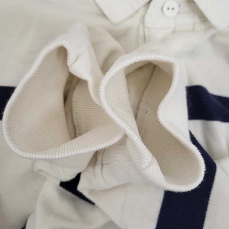 ポロラルフローレン POLO RALPH LAUREN カットソー 長袖 ラガーシャツ ホワイト×ネイビー RN41381CA56658 L メンズ USED 古着 中古 50161815