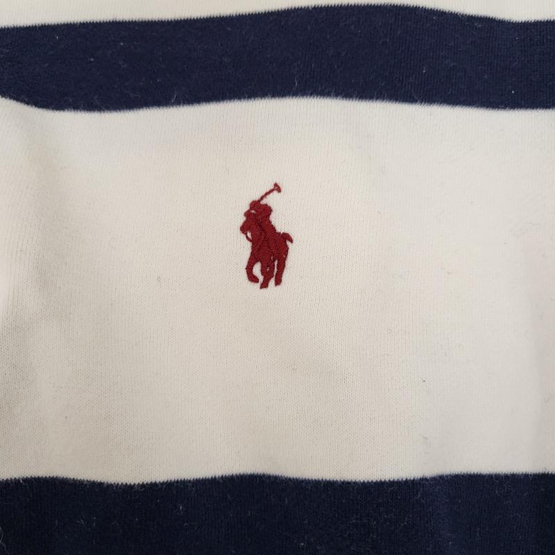 ポロラルフローレン POLO RALPH LAUREN カットソー 長袖 ラガーシャツ ホワイト×ネイビー RN41381CA56658 L メンズ USED 古着 中古 50161815