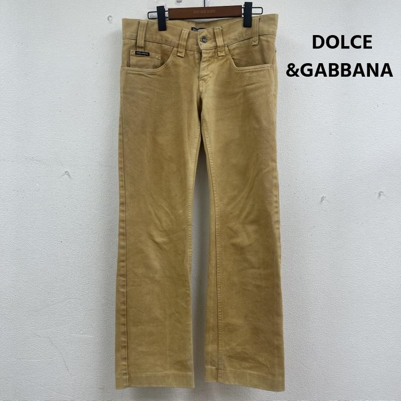 ドルチェアンドガッバーナ DOLCE&GABBANA パンツ ワークパンツ、ペインターパンツ イタリア製 ロゴ メタルパッチ ワーク ワイド パンツ 48 マスタード / マスタード / メンズ USED 古着 中古 50161820