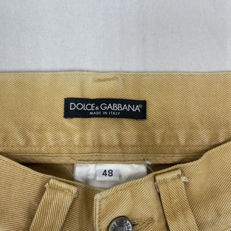 ドルチェアンドガッバーナ DOLCE&GABBANA パンツ ワークパンツ、ペインターパンツ イタリア製 ロゴ メタルパッチ ワーク ワイド パンツ 48 マスタード / マスタード / メンズ USED 古着 中古 50161820