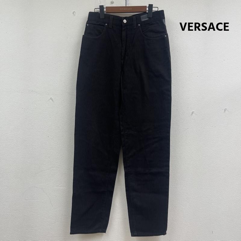 ヴェルサーチ VERSACE パンツ チノパン JEANS COUTURE イタリア製 ストライプ柄 コットン パンツ 46 茶 / ブラウン / brown メンズ USED 古着 中古 50161824