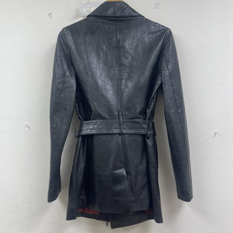 アンノン Unknown ジャケット、上着 レザージャケット レザー トレンチ コート ダブルプレスト ウエストベルト ジャケット un-40-6822 M 黒 / ブラック / black レディース USED 古着 中古 50161825
