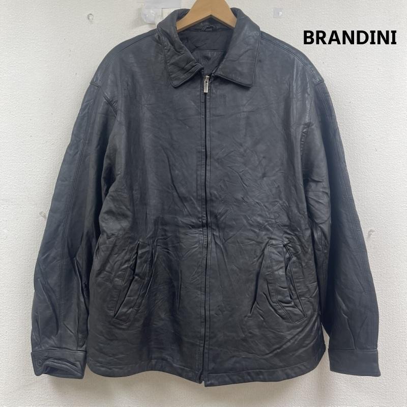 古着 USED ジャケット、上着 レザージャケット BRANDINI ジップアップ ラムレザー 羊革 ジャケット アウター L 黒 / ブラック / black メンズ USED 古着 中古 50161826
