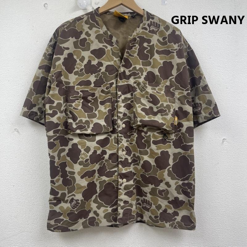 古着 USED シャツ、ブラウス 半袖 GRIP SWANY UPPLEX CAMP SHIRT DUCK CAMO シャツ gss-32 M カーキオリーブ / カーキオリーブ / メンズ USED 古着 中古 50161829