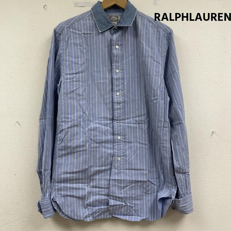 ラルフローレン RALPHLAUREN シャツ、ブラウス 長袖 RUGBY NEW-YORK ビッグサイズ ストライプ シャツ S 青 / ブルー / blue メンズ USED 古着 中古 50161838