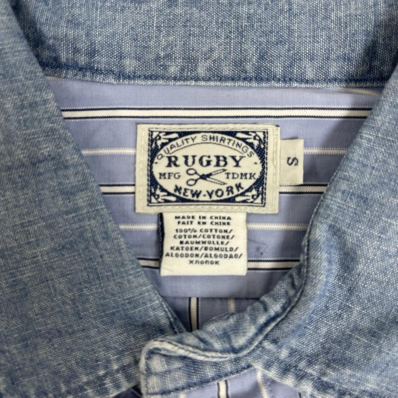ラルフローレン RALPHLAUREN シャツ、ブラウス 長袖 RUGBY NEW-YORK ビッグサイズ ストライプ シャツ S 青 / ブルー / blue メンズ USED 古着 中古 50161838