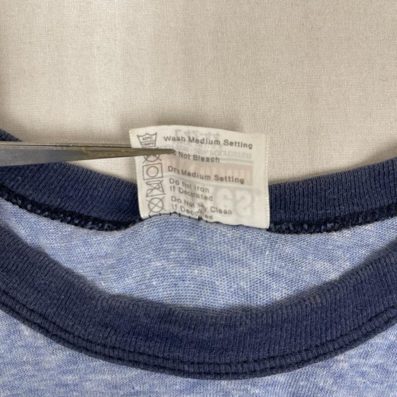 ヘインズ HANES Tシャツ 半袖 70s 80s USA製 ヴィンテージ トリム リンガー Tシャツ L 青 / ブルー / blue メンズ USED 古着 中古 50161839