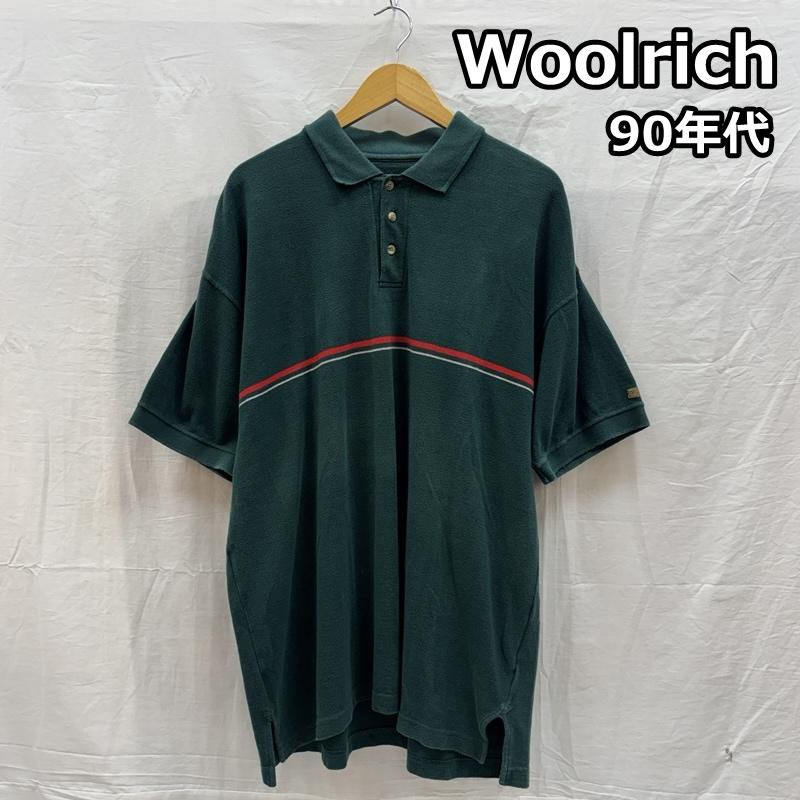 ウールリッチ WOOLRICH ポロシャツ 半袖 90年代 ビンテージ インド製 鹿の子 コットン ポロシャツ 90s VINTAGE L 緑 / グリーン / green メンズ USED 古着 中古 50161842