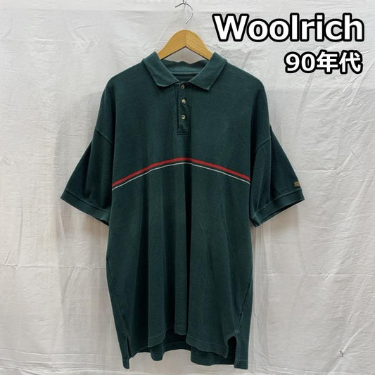 ウールリッチ WOOLRICH ポロシャツ 半袖 90年代 ビンテージ インド製 鹿の子 コットン ポロシャツ 90s VINTAGE L 緑 / グリーン / green メンズ USED 古着 中古 50161842