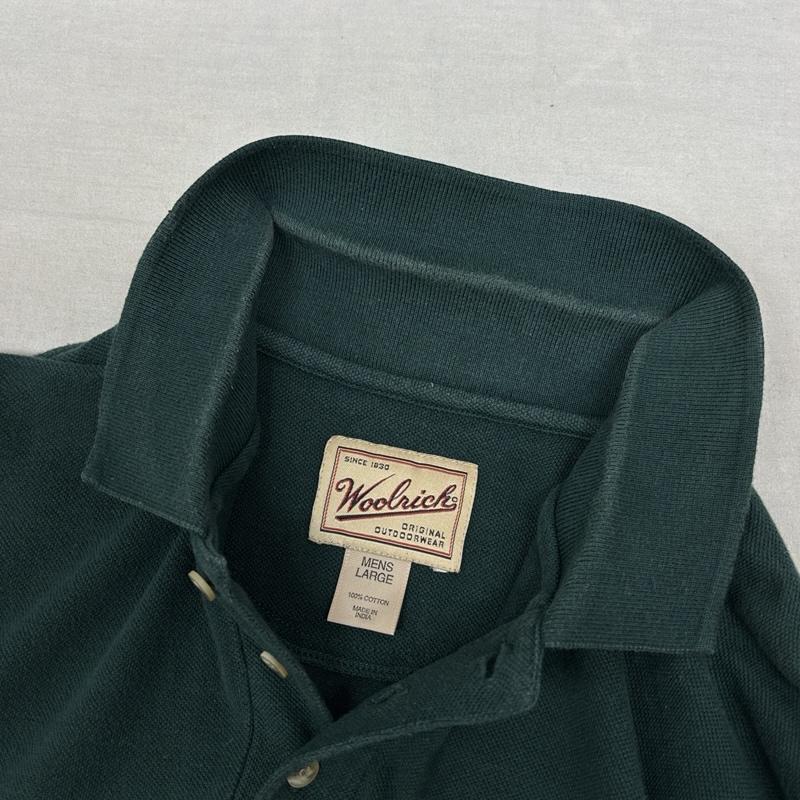 ウールリッチ WOOLRICH ポロシャツ 半袖 90年代 ビンテージ インド製 鹿の子 コットン ポロシャツ 90s VINTAGE L 緑 / グリーン / green メンズ USED 古着 中古 50161842