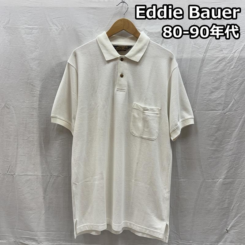 エディーバウアー Eddie Bauer ポロシャツ 半袖 80-90年代 ビンテージ マカウ製 鹿の子 半袖 ポロシャツ 80s 90s VINTAGE M 白 / ホワイト / white メンズ USED 古着 中古 50161843