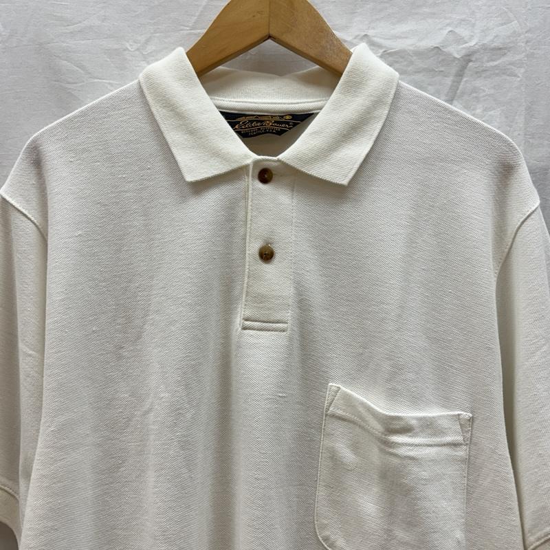 エディーバウアー Eddie Bauer ポロシャツ 半袖 80-90年代 ビンテージ マカウ製 鹿の子 半袖 ポロシャツ 80s 90s VINTAGE M 白 / ホワイト / white メンズ USED 古着 中古 50161843