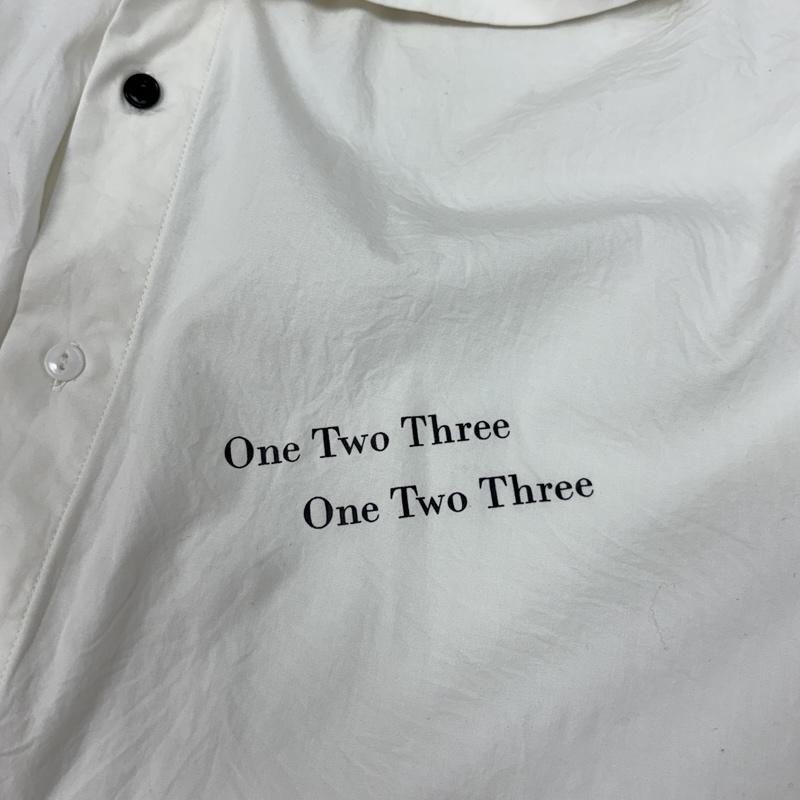 グラム glamb シャツ、ブラウス 長袖 襟刺繍 One Two Three プリント 長袖 シャツ 4 白 / ホワイト / white メンズ USED 古着 中古 50161844