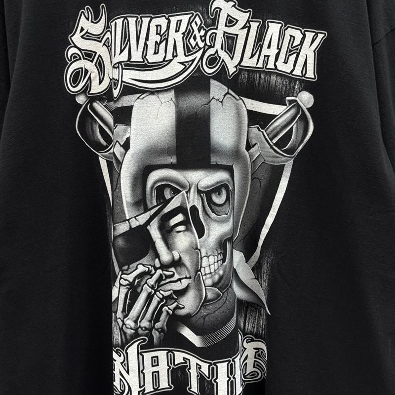 古着 USED Tシャツ 半袖 SHAKA wear SILVER＆BLACK NATION スカル ロゴ プリント ビッグサイズ Tシャツ XXL 黒 / ブラック / black メンズ USED 古着 中古 50161849