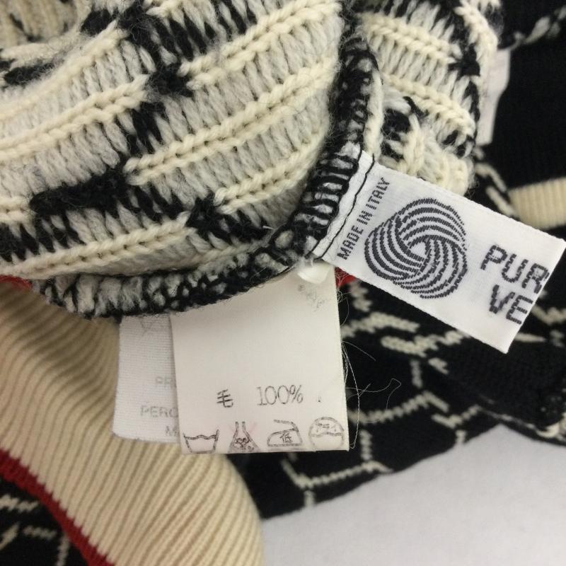 ジャンフランコフェレ GIANFRANCO FERRE ニット、セーター 長袖 gianfranco ferre ニット タートル　ホッケー 46 総柄 黒 / ブラック / black メンズ USED 古着 中古 50161853
