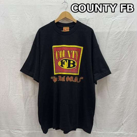 古着 USED Tシャツ 半袖 COUNTY FB ロゴ プリント クルーネック 半袖 Tシャツ ビッグサイズ XXL 黒 / ブラック / black メンズ USED 古着 中古 50161858