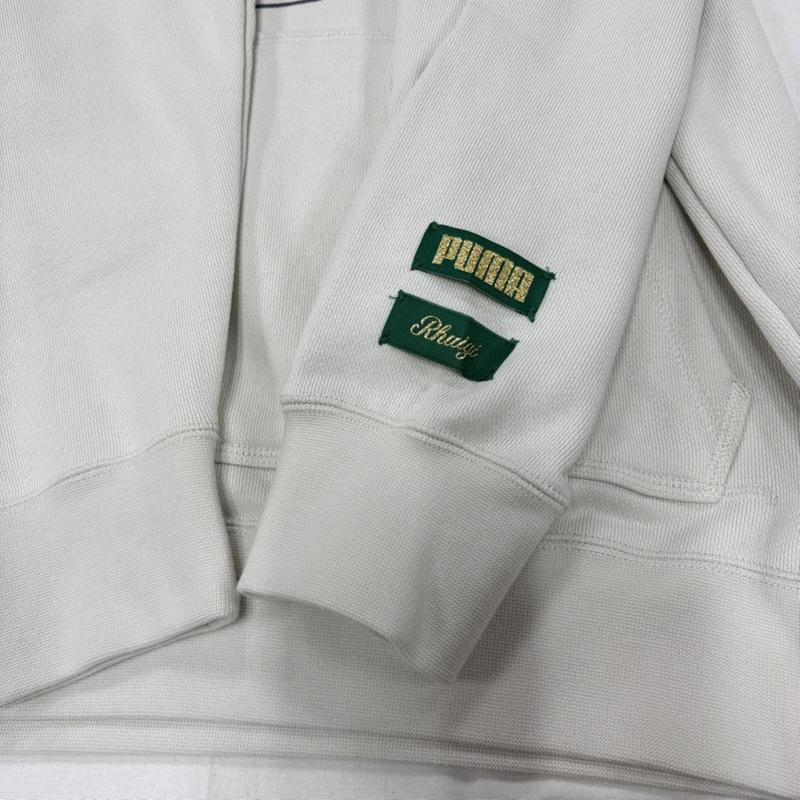 プーマ PUMA パーカー 長袖 RHUIGI RHUDE ルイージグラフィック コラボ フーディー ロゴ パーカー ユニセックス 620889-17 S ロゴ、文字 X 刺繍 ベージュ / ベージュ / beige X 紺 / ネイビー / navy メンズ USED 古着 中古 50161866