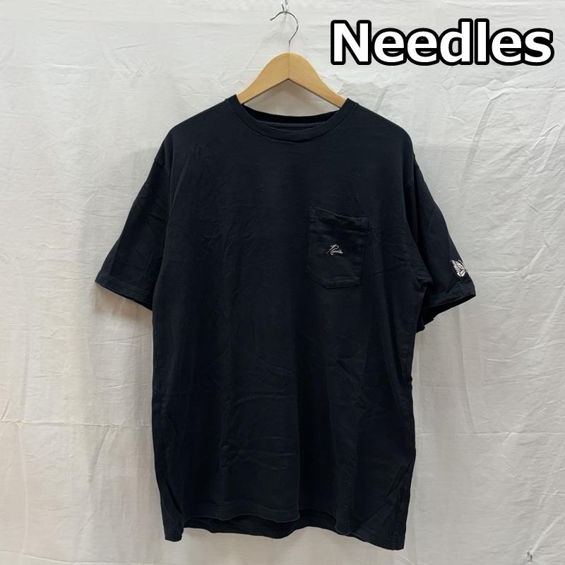 ニードルス Needles Tシャツ 半袖 IN942 ロゴ 刺繍 半袖 ポケット Tシャツ ポケT L 黒 / ブラック / black メンズ USED 古着 中古 50161871