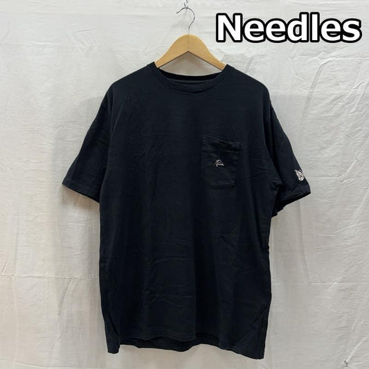 ニードルス Needles Tシャツ 半袖 IN942 ロゴ 刺繍 半袖 ポケット Tシャツ ポケT L 黒 / ブラック / black メンズ USED 古着 中古 50161871