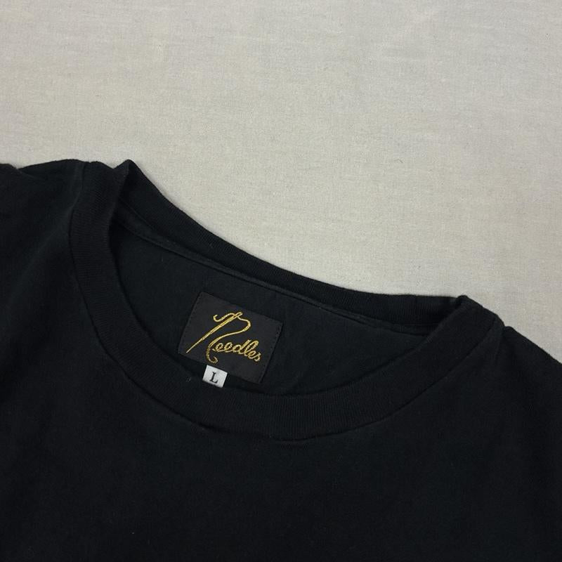 ニードルス Needles Tシャツ 半袖 IN942 ロゴ 刺繍 半袖 ポケット Tシャツ ポケT L 黒 / ブラック / black メンズ USED 古着 中古 50161871