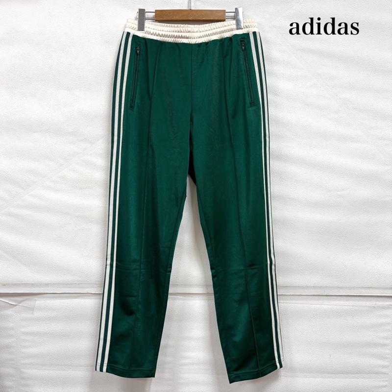 アディダス adidas パンツ ワークパンツ、ペインターパンツ トラックパンツ ジャージ ロゴ 刺繍 L ロゴ、文字 X 刺繍 緑 / グリーン / green X 黒 / ブラック / black メンズ USED 古着 中古 50161882