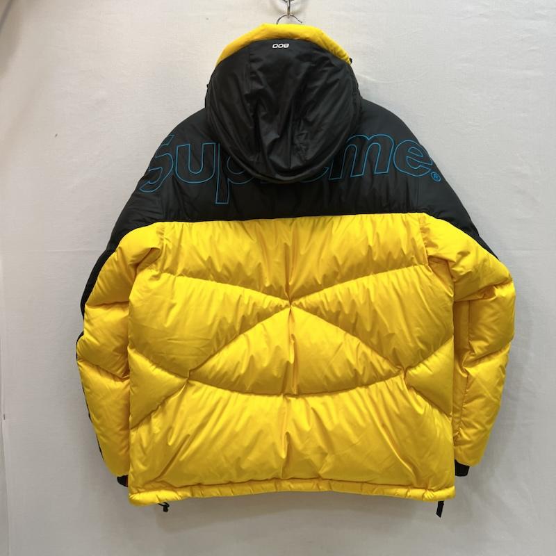 シュプリーム×ノースフェイス Supreme×THE NORTH FACE ジャケット、上着 ダウンジャケット 800 フィル ハーフ ジップ フーディー プルオーバー ND52205I M 黄 / イエロー / yellow X 黒 / ブラック / black メンズ USED 古着 中古 50161883