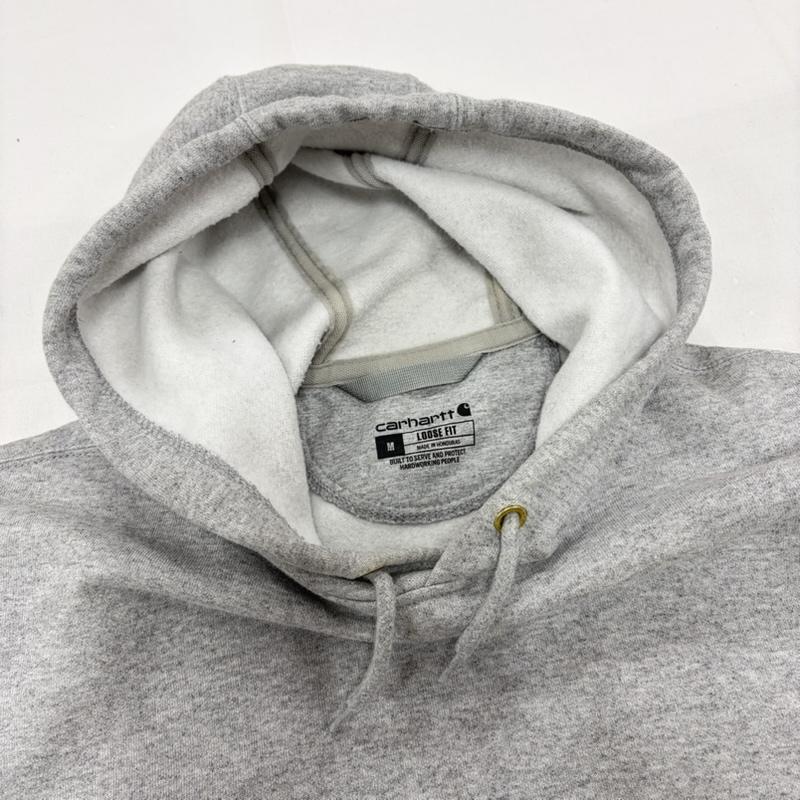 カーハート Carhartt パーカー 長袖 パーカー スウェット プルオーバー フーディー ロゴ 裏起毛 LOOSEFIT M ワンポイント X ロゴ、文字 灰 / グレー / gray メンズ USED 古着 中古 50161887