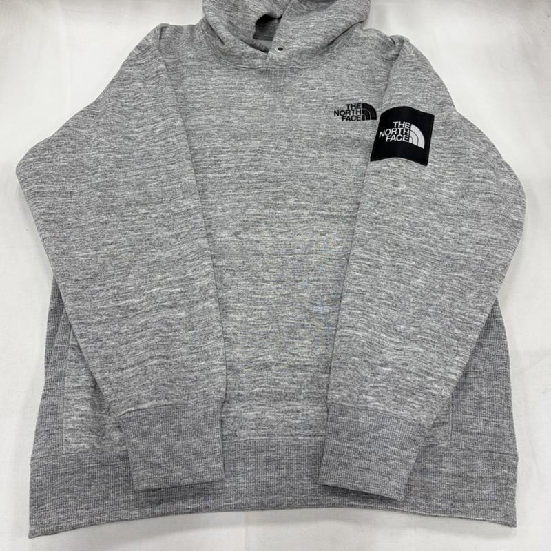 ザノースフェイス THE NORTH FACE パーカー 長袖 スクエアロゴ フーディー プルオーバー パーカー スウェット 刺繍 NT62039 M ロゴ、文字 X 刺繍 灰 / グレー / gray X 黒 / ブラック / black メンズ USED 古着 中古 50161889