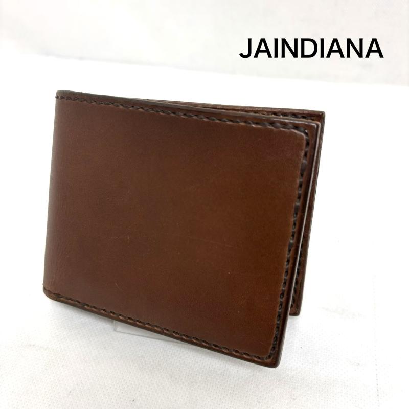 レザー レザー 財布 二つ折り JAINDIANA LEATHER WORKS ジャインディアナ 革財布 サドルレザー ハーフウォレット YH-12 - 茶 / ブラウン / brown メンズ USED 古着 中古 50161898