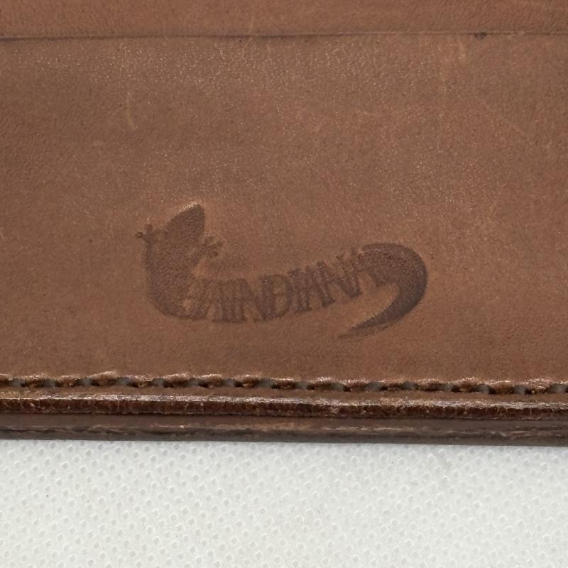 レザー レザー 財布 二つ折り JAINDIANA LEATHER WORKS ジャインディアナ 革財布 サドルレザー ハーフウォレット YH-12 - 茶 / ブラウン / brown メンズ USED 古着 中古 50161898