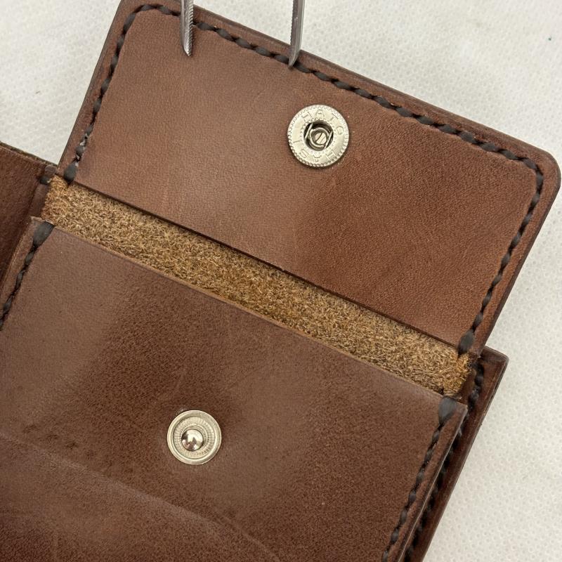 レザー レザー 財布 二つ折り JAINDIANA LEATHER WORKS ジャインディアナ 革財布 サドルレザー ハーフウォレット YH-12 - 茶 / ブラウン / brown メンズ USED 古着 中古 50161898