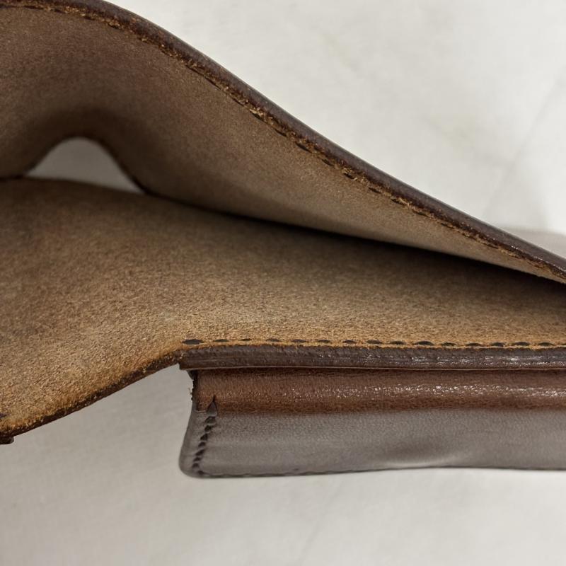 レザー レザー 財布 二つ折り JAINDIANA LEATHER WORKS ジャインディアナ 革財布 サドルレザー ハーフウォレット YH-12 - 茶 / ブラウン / brown メンズ USED 古着 中古 50161898