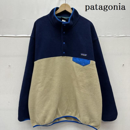 パタゴニア patagonia ジャケット、上着 ジャンパー、ブルゾン シンチラ ハーフ スナップ フリース プルオーバー 25450 FA14 XL 紺 / ネイビー / navy X アイボリー / アイボリー / メンズ USED 古着 中古 50161916