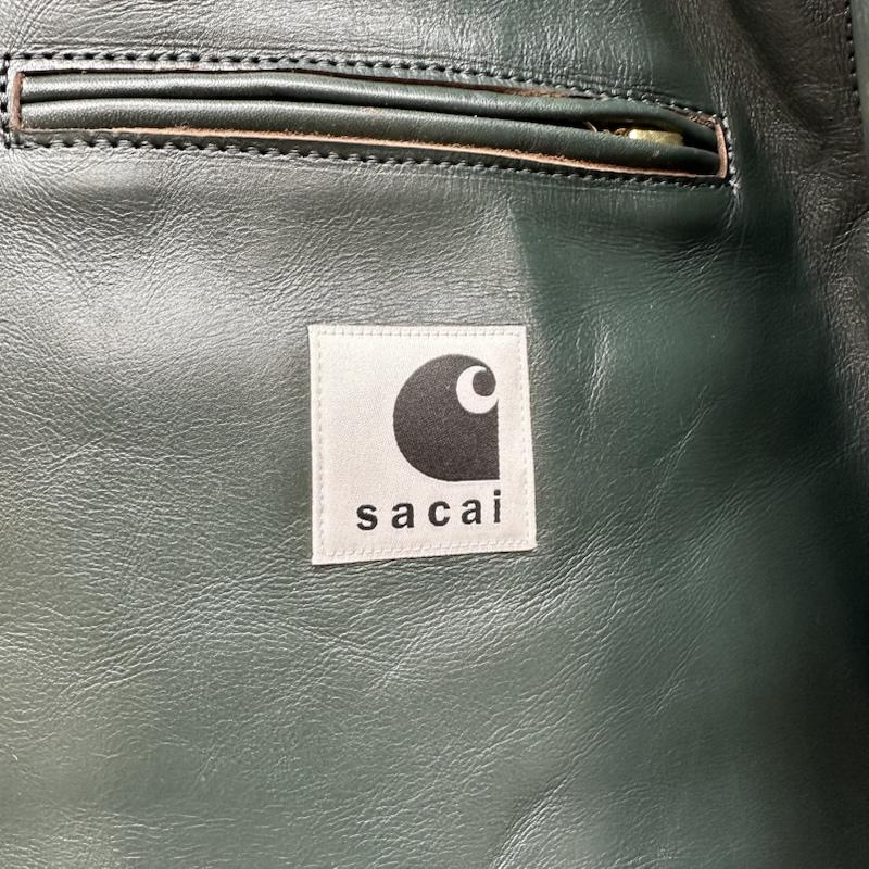 サカイ Sacai ジャケット、上着 レザージャケット 25AW Carhartt WIP Leather Jacket レザー ジャケット 25-08082 2 緑 / グリーン / green メンズ USED 古着 中古 50161924