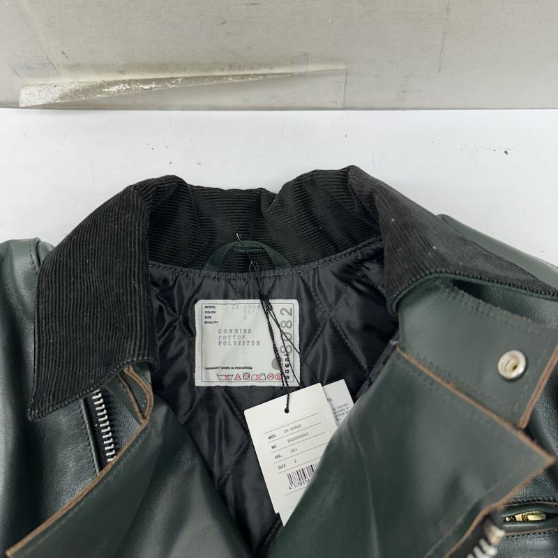 サカイ Sacai ジャケット、上着 レザージャケット 25AW Carhartt WIP Leather Jacket レザー ジャケット 25-08082 2 緑 / グリーン / green メンズ USED 古着 中古 50161924