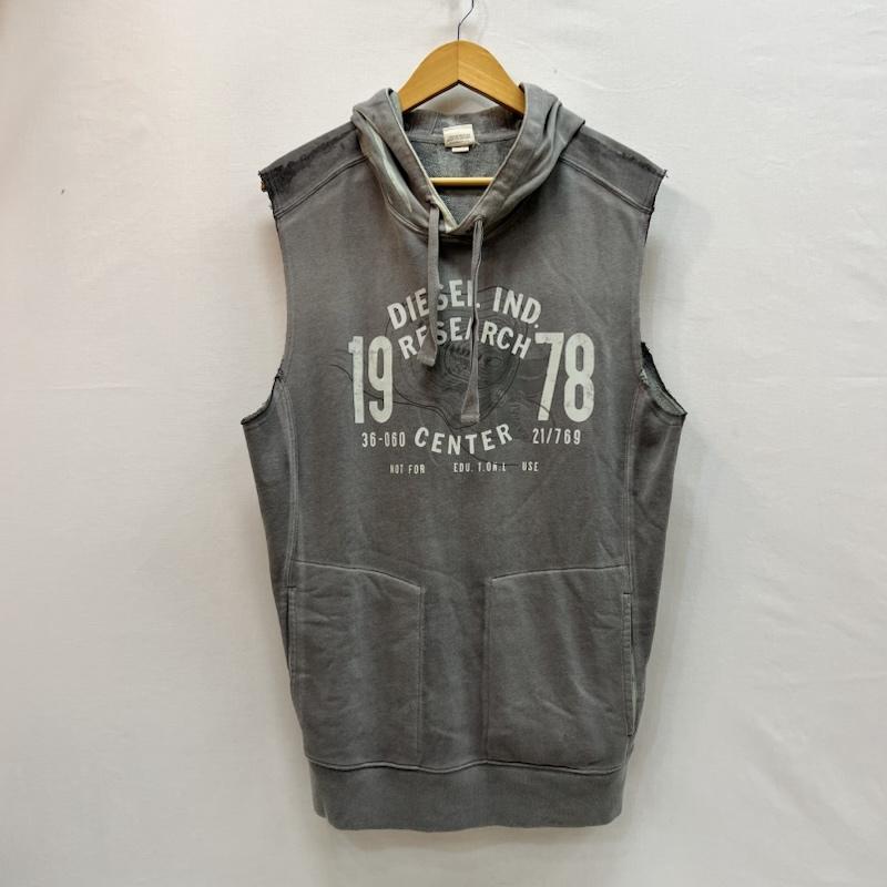 ディーゼル DIESEL パーカー 半袖 00s カットオフ ノースリーブ パーカー y2k XL 灰 / グレー / gray メンズ USED 古着 中古 50161927