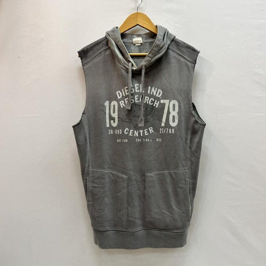 ディーゼル DIESEL パーカー 半袖 00s カットオフ ノースリーブ パーカー y2k XL 灰 / グレー / gray メンズ USED 古着 中古 50161927