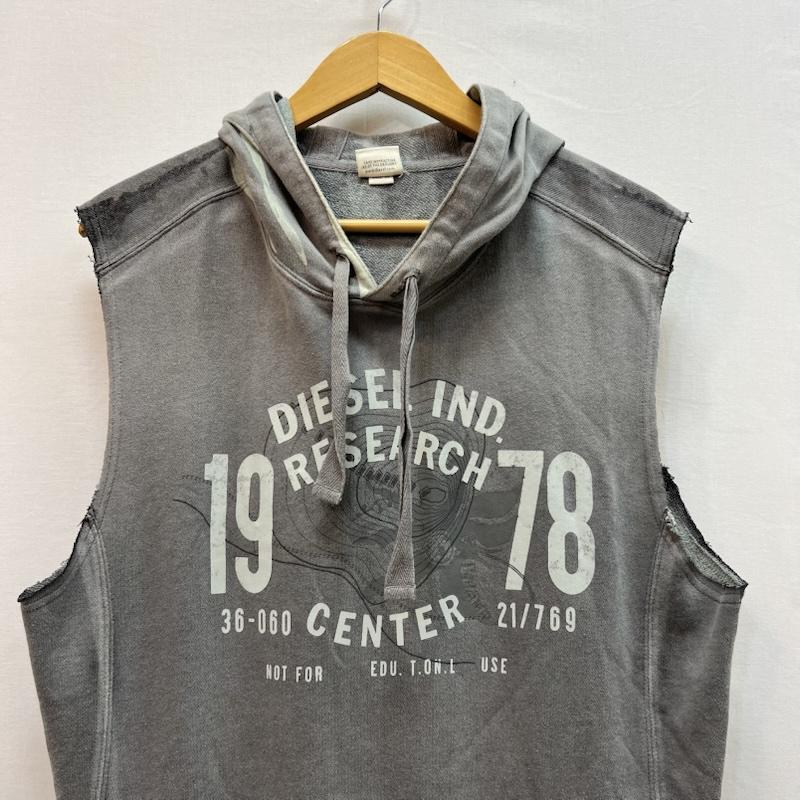 ディーゼル DIESEL パーカー 半袖 00s カットオフ ノースリーブ パーカー y2k XL 灰 / グレー / gray メンズ USED 古着 中古 50161927