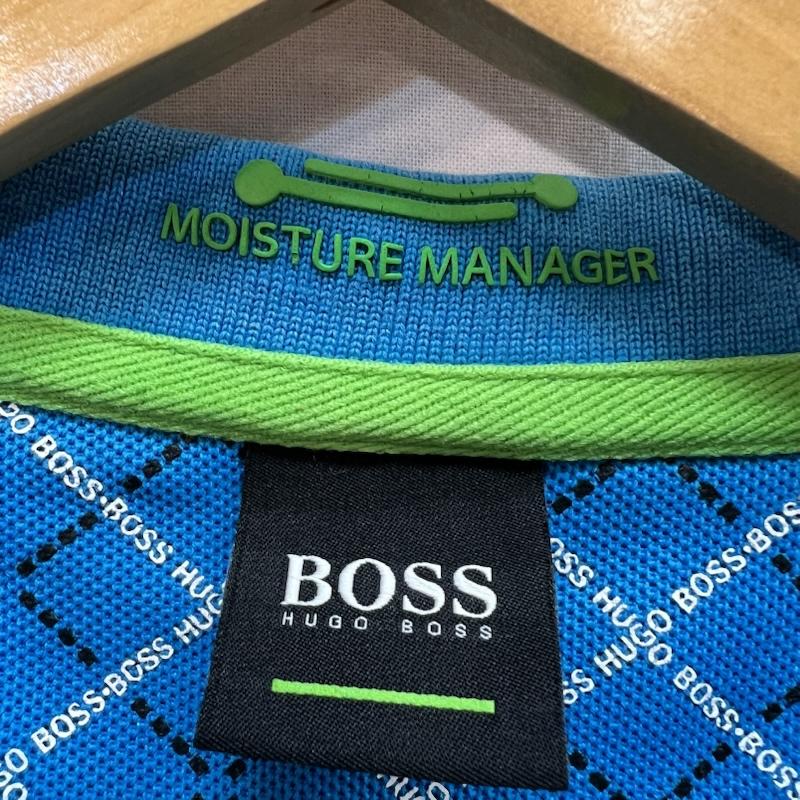 ヒューゴボス HUGO BOSS ポロシャツ 半袖 ワンポイントロゴ 鹿の子 ポロシャツ M 水色 / ライトブルー / メンズ USED 古着 中古 50161929
